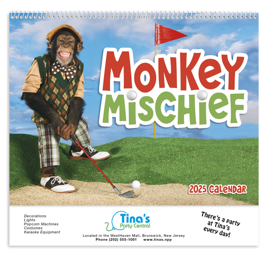 Good Value Monkey Mischief  Spiral Calendar-7033
