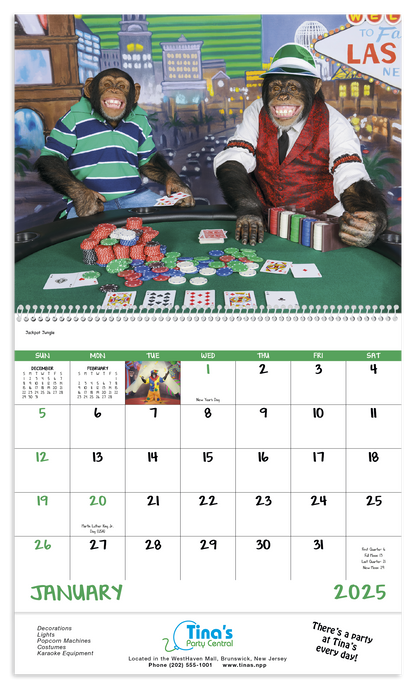 Good Value Monkey Mischief  Spiral Calendar-7033