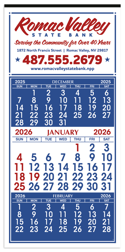 Skinner  Kennedy 3Month Display 12Sheet Calendar-66-E