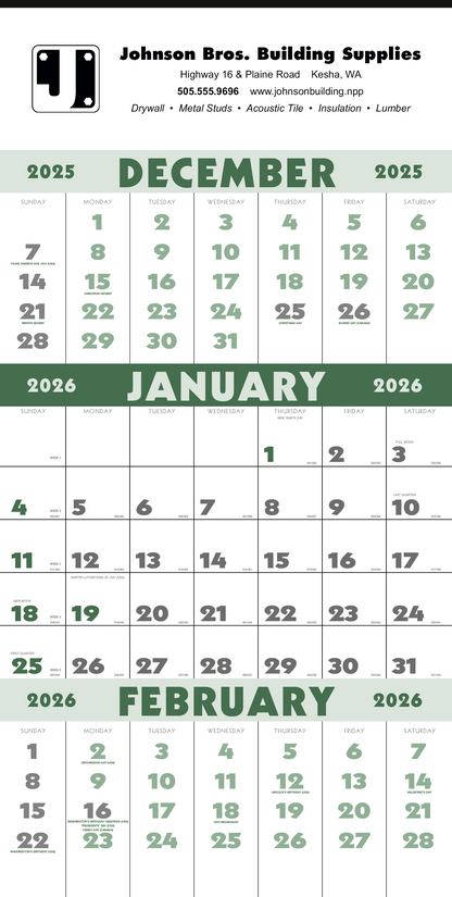 Triumph Calendars 3Month Planner 12 Sheet-6600