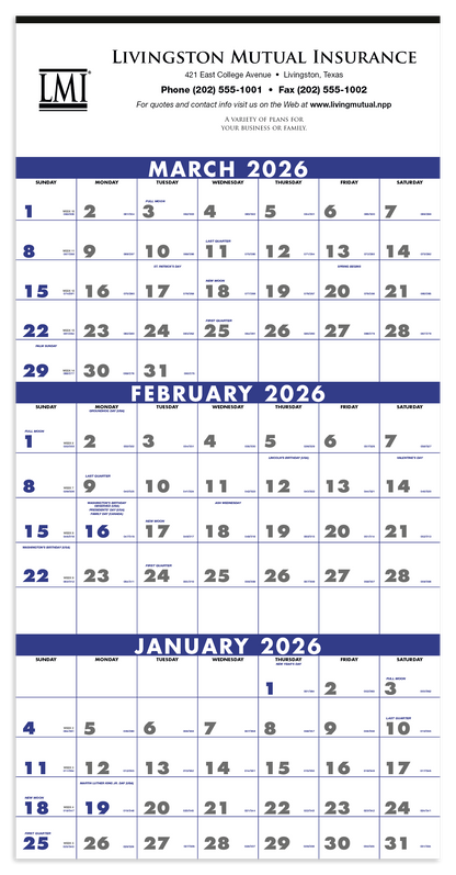 Triumph Calendars 3Month Planner 4Sheet-6601
