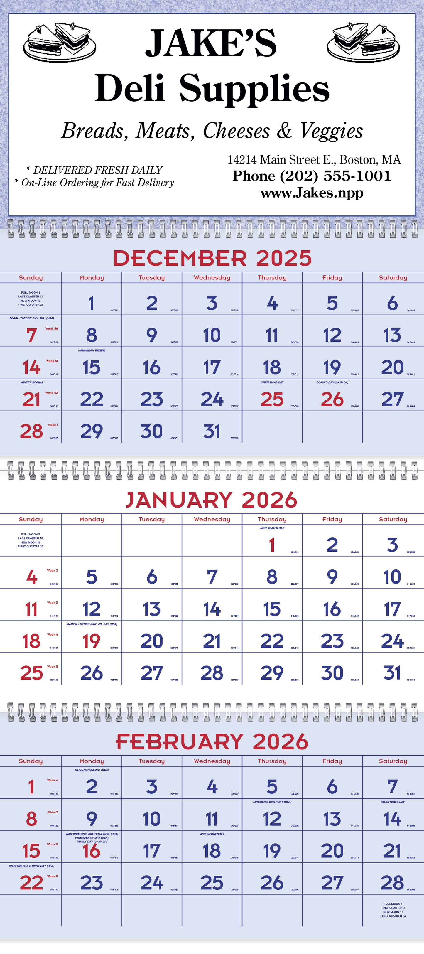 Triumph Calendars Red  Blue Commercial Planner-6603