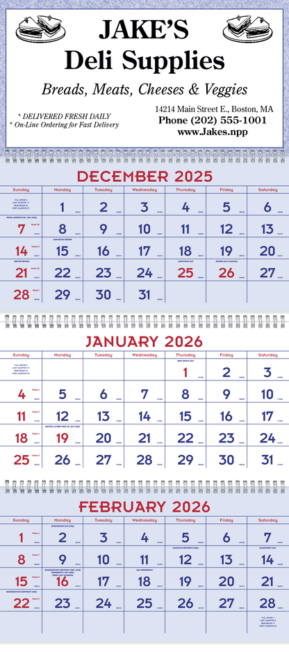 Triumph Calendars Red  Blue Commercial Planner-6603