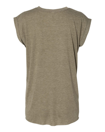 BELLA + CANVAS Women’s Flowy Rolled Cuffs Muscle Tee - 8804