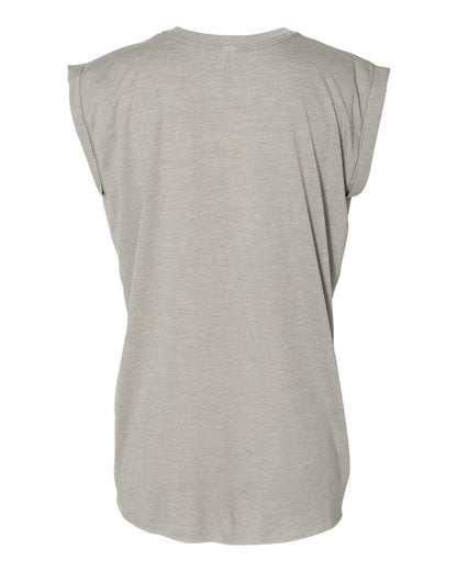 BELLA + CANVAS Women’s Flowy Rolled Cuffs Muscle Tee - 8804