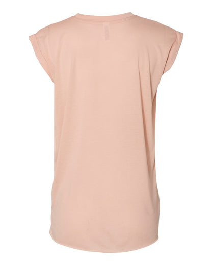 BELLA + CANVAS Women’s Flowy Rolled Cuffs Muscle Tee - 8804
