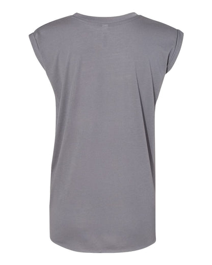 BELLA + CANVAS Women’s Flowy Rolled Cuffs Muscle Tee - 8804