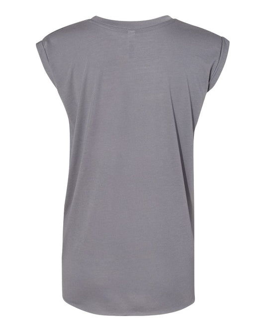 BELLA + CANVAS Women’s Flowy Rolled Cuffs Muscle Tee - 8804