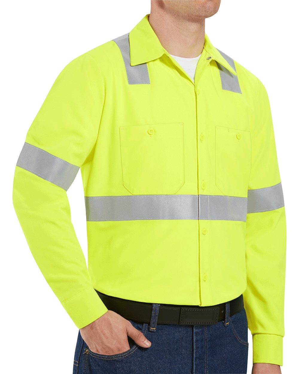 Red Kap High Visibility Work Shirt Tall Sizes - SS14HVT