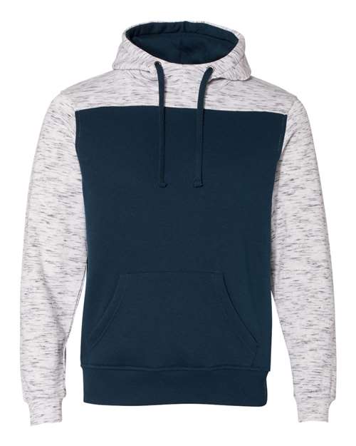 Men's Mélange Fleece Colorblocked Hooded Sweatshirt