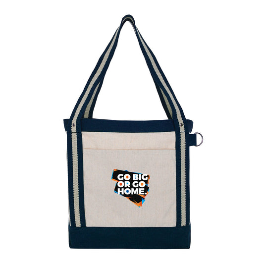 V Natural Striped Recycled Cotton Boat Bag-VBAG108