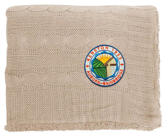 Cable Knit Sherpa Blanket-26296