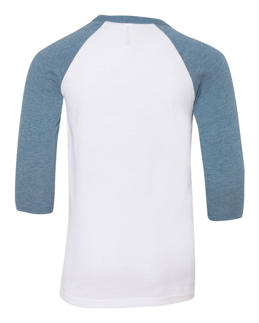 BELLA + CANVAS Youth Three-Quarter Sleeve Baseball Tee - 3200Y