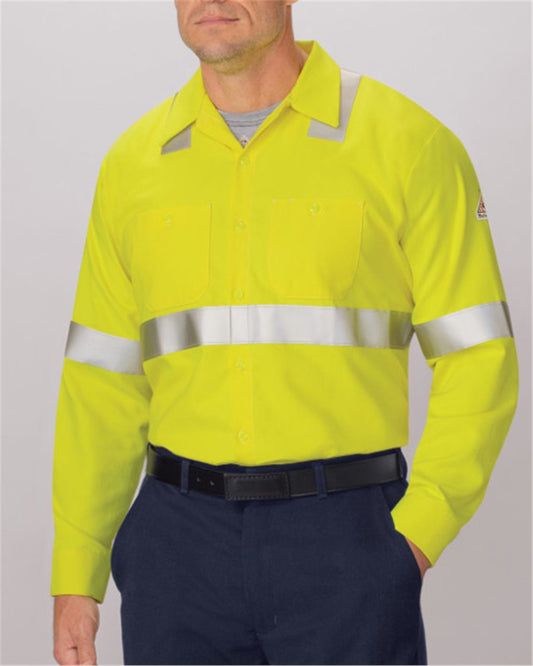 Bulwark High Visibility Long Sleeve Work Shirt - Tall Sizes - SMW4T