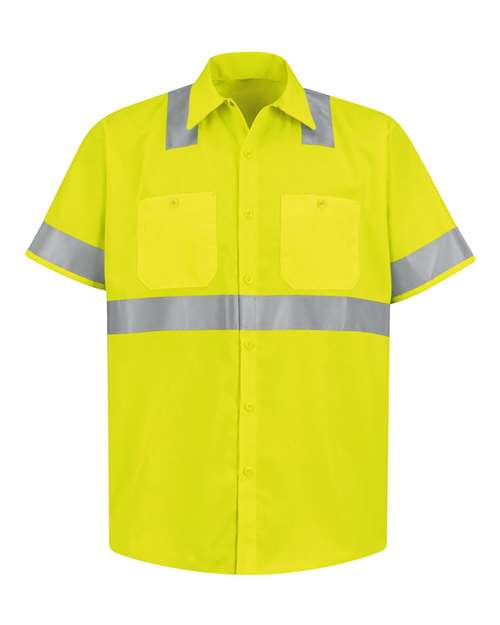 Men's Tall High Visibility Safety Short Sleeve Work Shirt