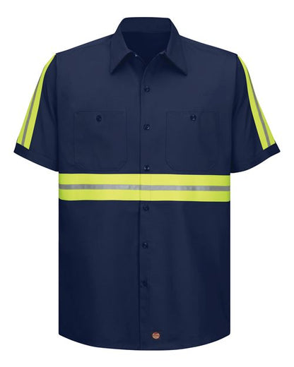 Men's Enhanced Visibility Short Sleeve Cotton Work Shirt