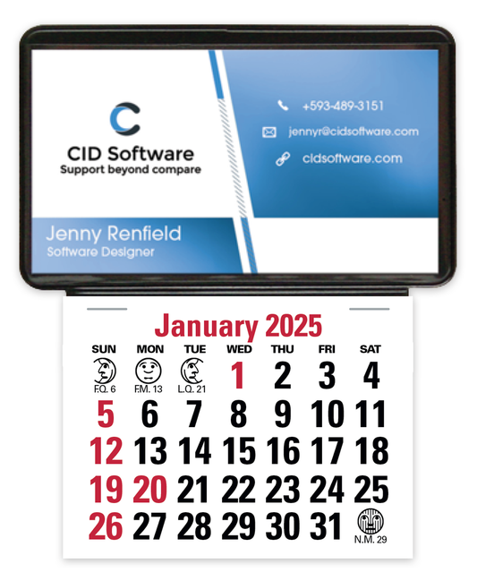 Triumph Calendars PressNStick Business Card Holder No Imprint With Calendar Pad-V7859