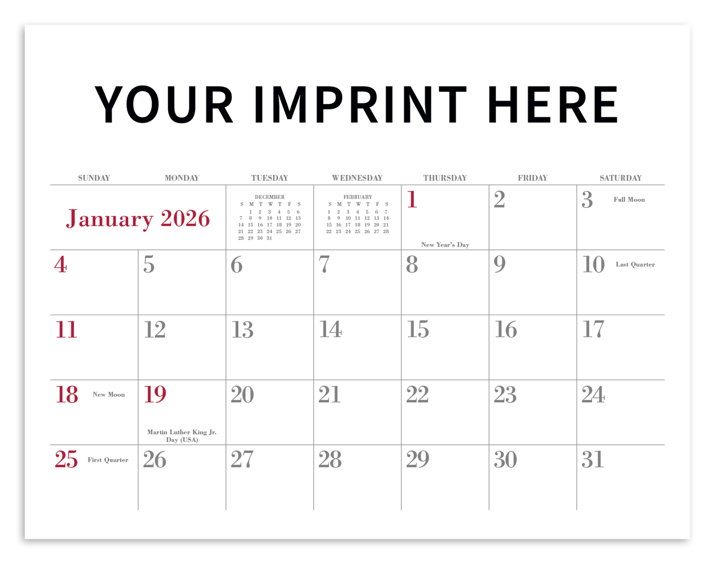 Triumph Calendars Small Quantity Custom  Spiral Calendar-350