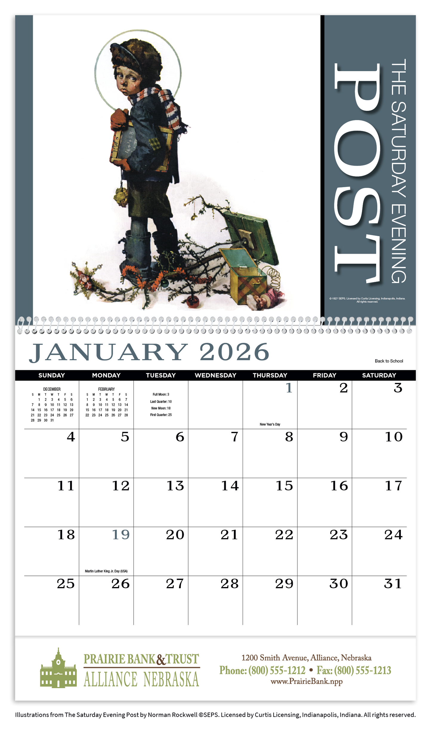HotLine Products Saturday Evening Post Appointment Calendar  Spiral-419