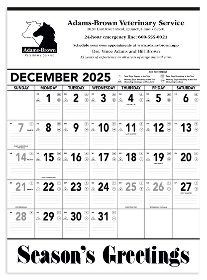 Triumph Calendars Black  White Contractor Memo Calendar-6100