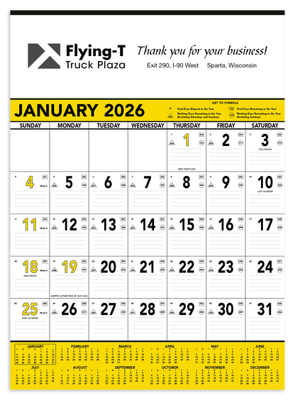 Triumph Calendars Yellow  Black Contractor Memo Calendar-6101