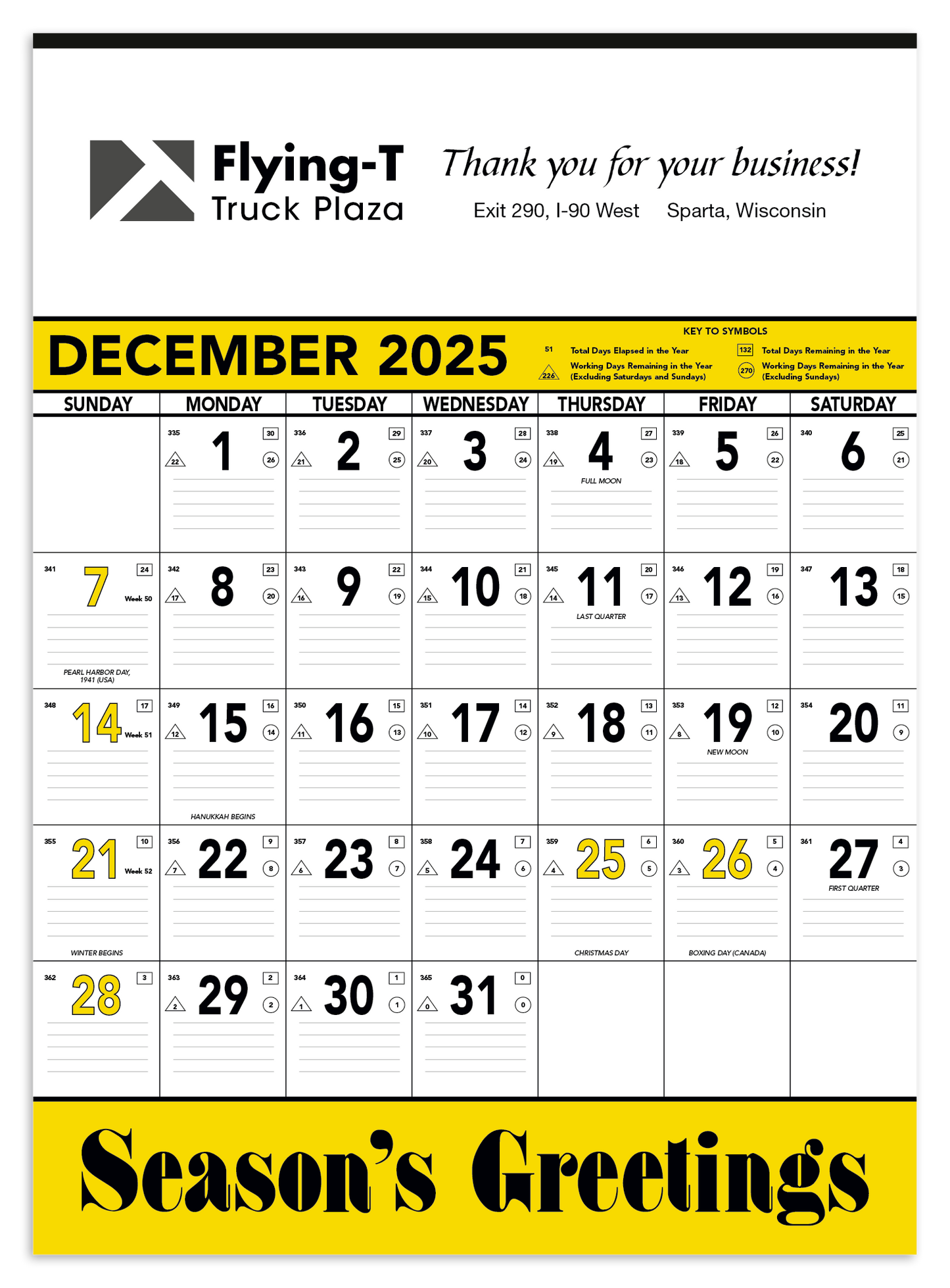 Triumph Calendars Yellow  Black Contractor Memo Calendar-6101