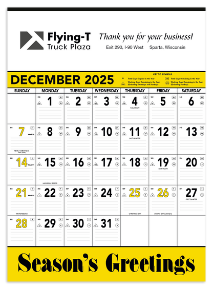 Triumph Calendars Yellow  Black Contractor Memo Calendar-6101