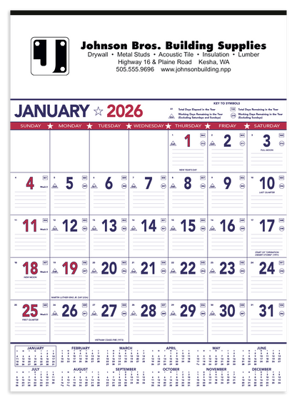 Triumph Calendars Patriotic Contractor Memo Calendar-6108