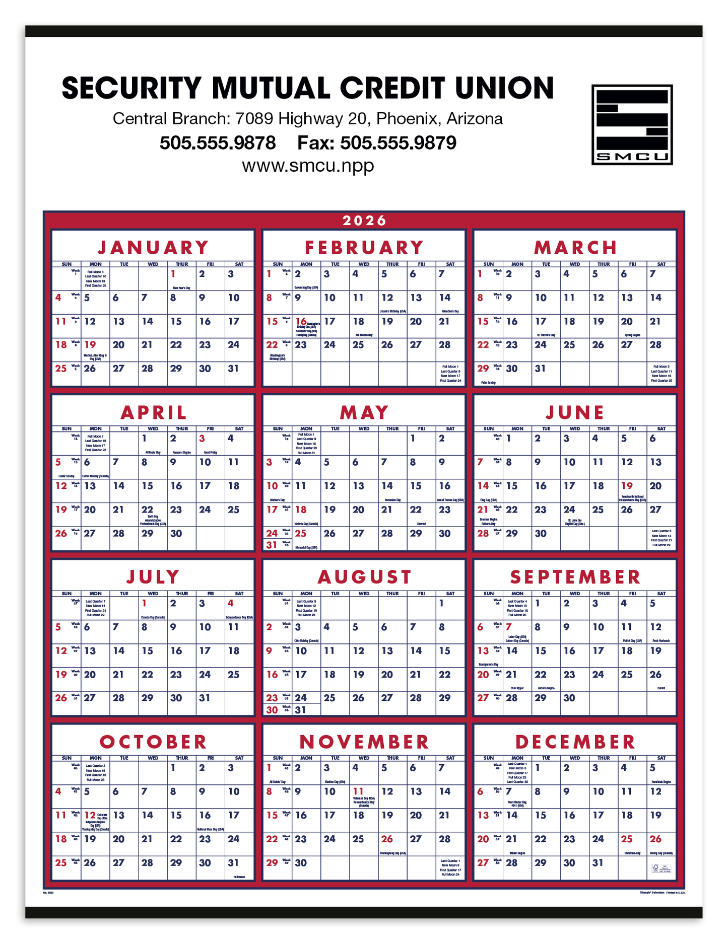 Triumph Calendars SpanAYear Calendar-6203