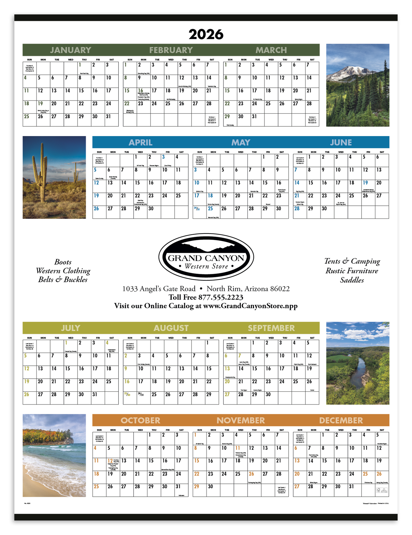 Triumph Calendars Scenic SpanAYear Calendar-6205