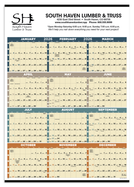 Triumph Calendars Time Management SpanAYear NonLaminated Calendar-6251