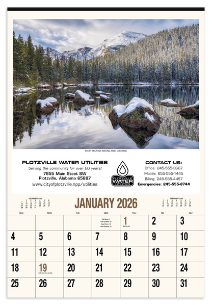 HotLine Products Scenic America ExecutiveWhite Ad Calendar-636