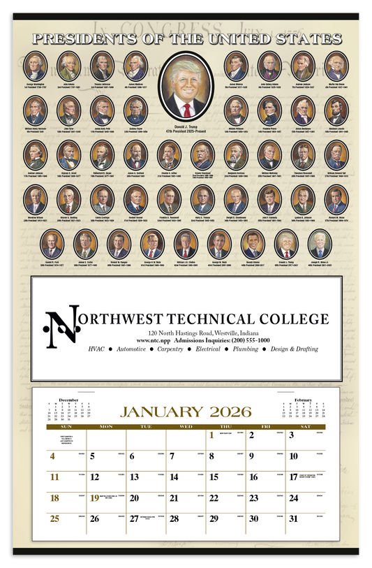 Triumph Calendars Presidents Hanger 12Month Calendar-6403