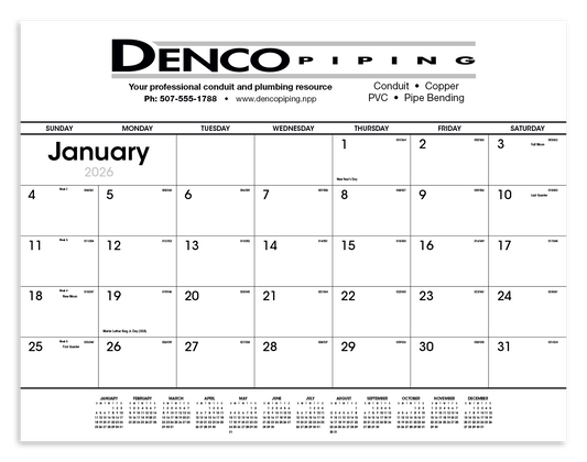 Triumph Calendars Black  White Desk Pad-6505
