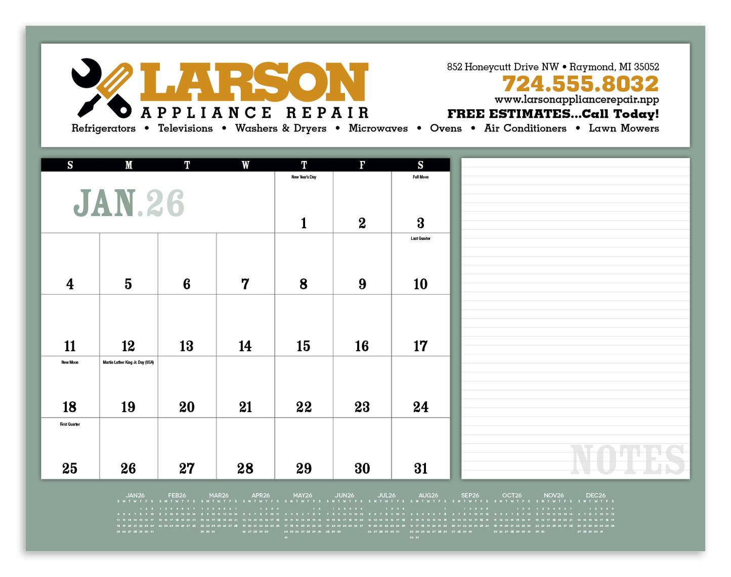 Triumph Calendars Notes Desk Pad-6515