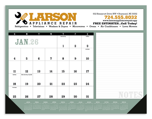 Triumph Calendars Notes Desk Pad with Vinyl Corners-6525