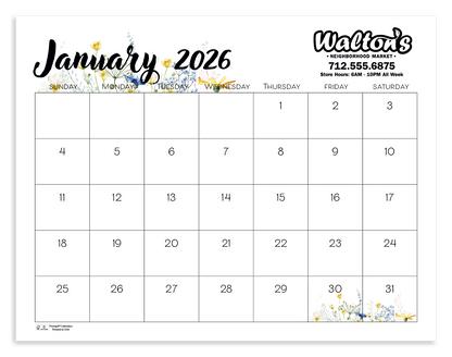 Triumph Calendars Small Monthly Desk Pad  Floral-6557