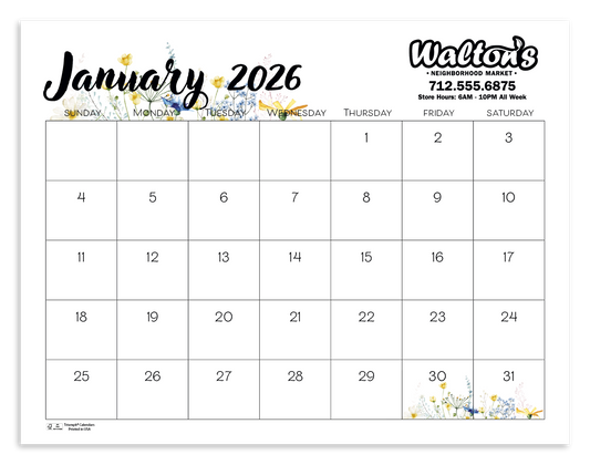 Triumph Calendars Small Monthly Desk Pad  Floral-6557