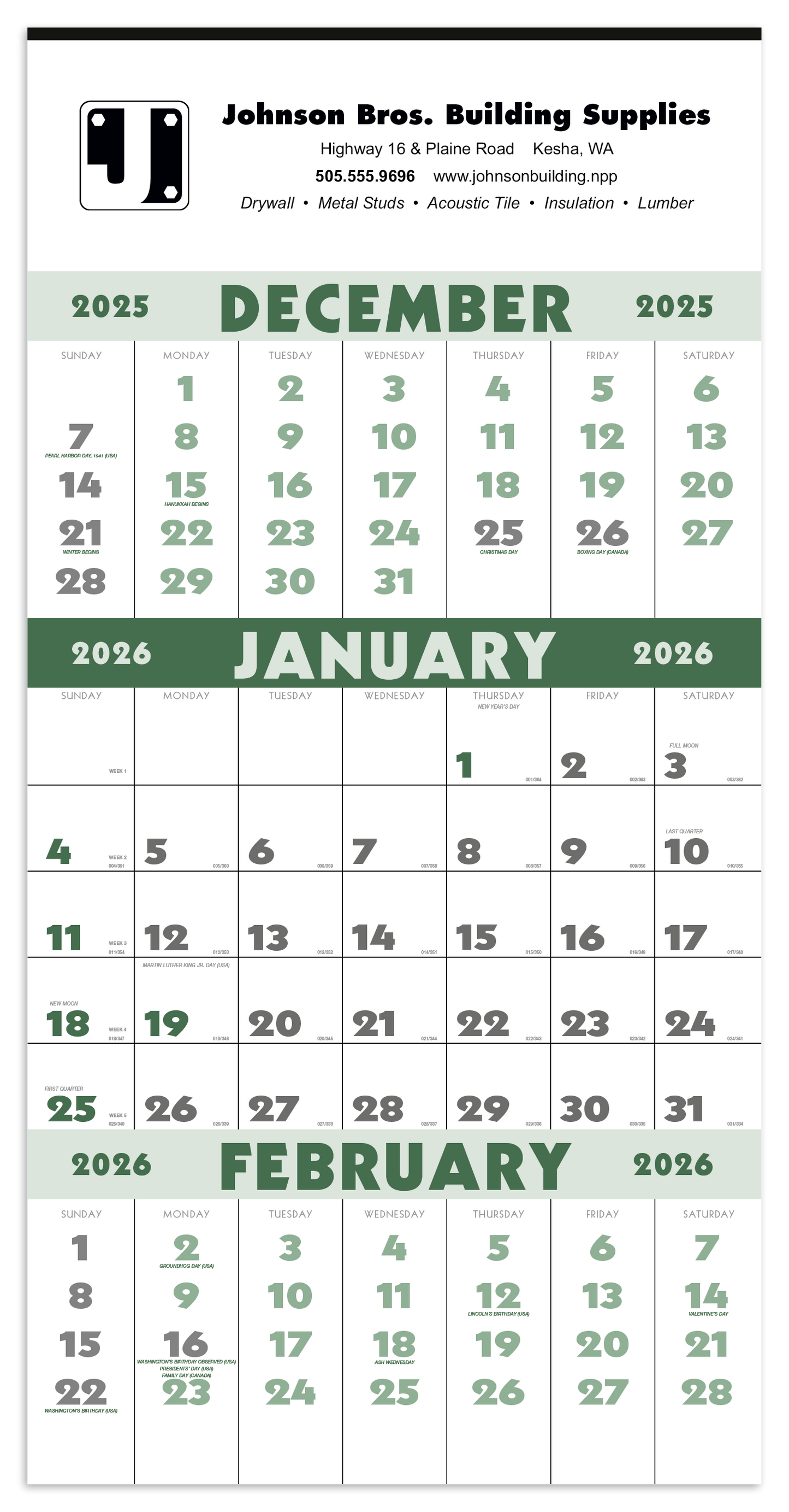 Triumph Calendars 3Month Planner 12 Sheet-6600