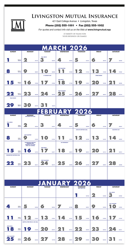 Triumph Calendars 3Month Planner 4Sheet-6601