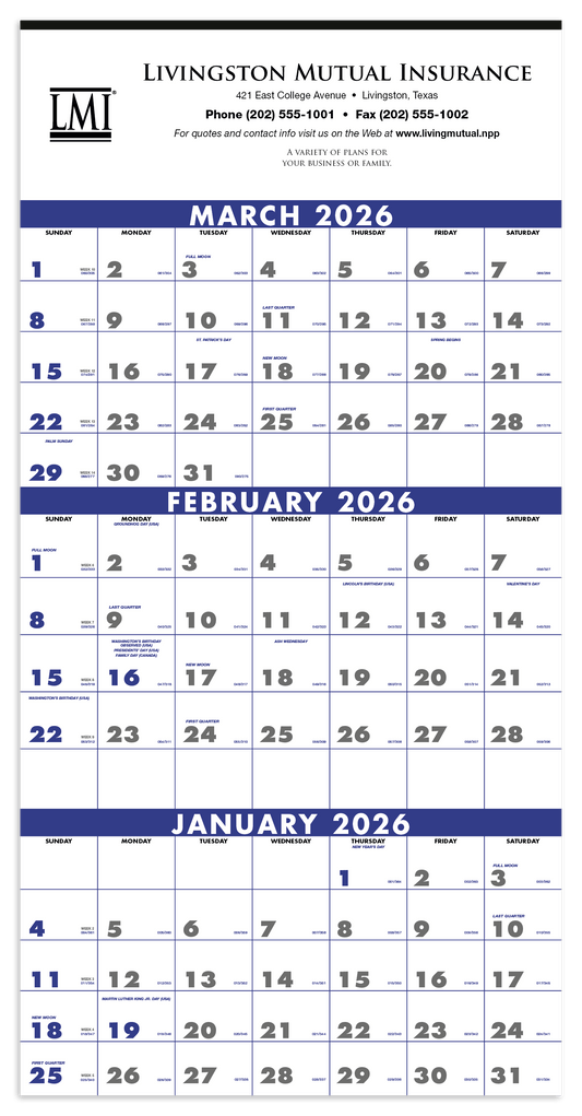 Triumph Calendars 3Month Planner 4Sheet-6601
