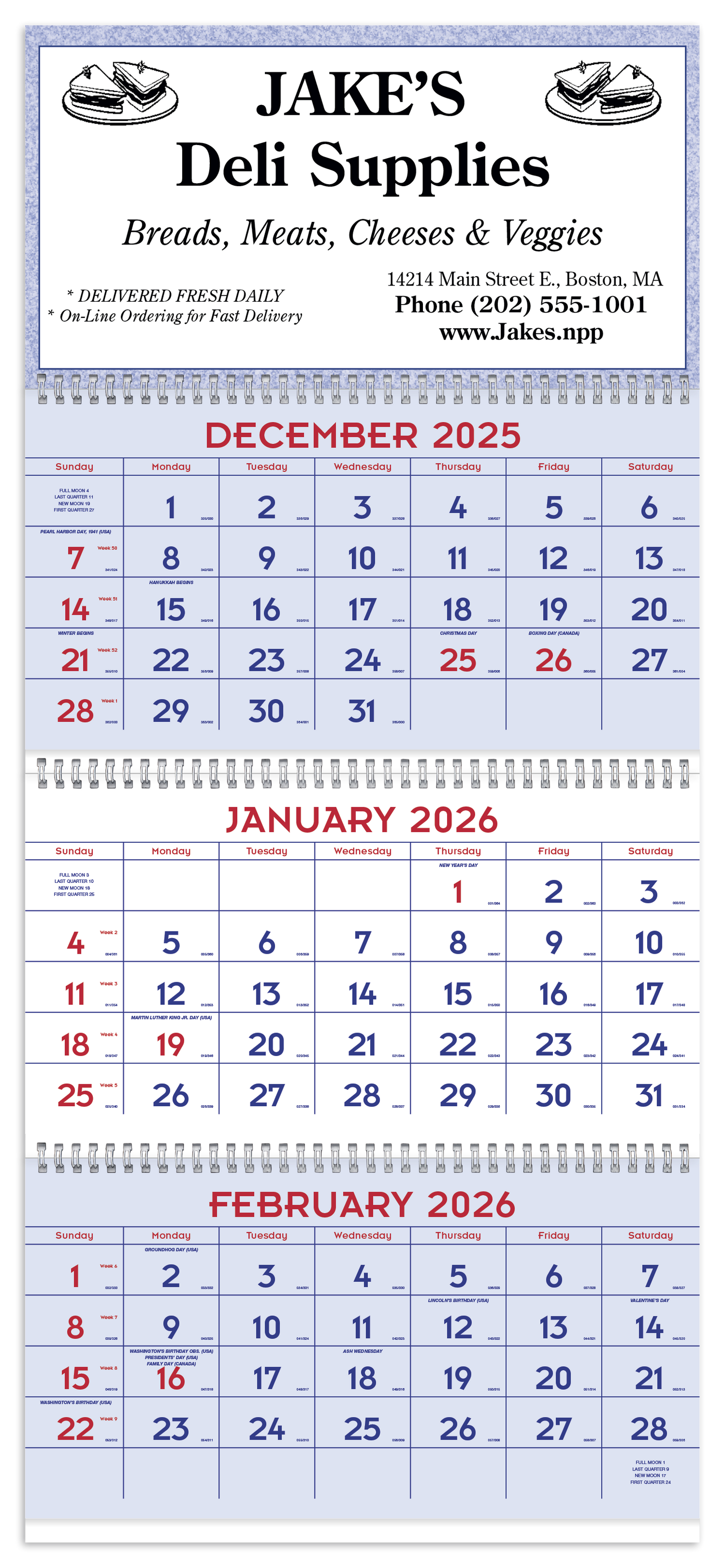 Triumph Calendars Red  Blue Commercial Planner-6603