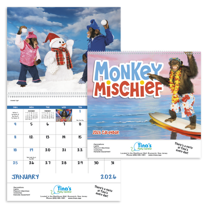 Good Value Monkey Mischief  Spiral Calendar-7033