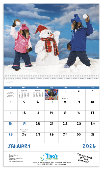 Good Value Monkey Mischief  Spiral Calendar-7033