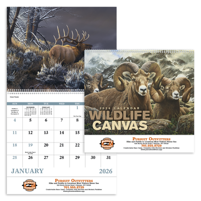 Good Value Wildlife Canvas  Spiral Calendar-7038