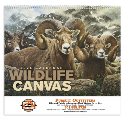 Good Value Wildlife Canvas  Spiral Calendar-7038