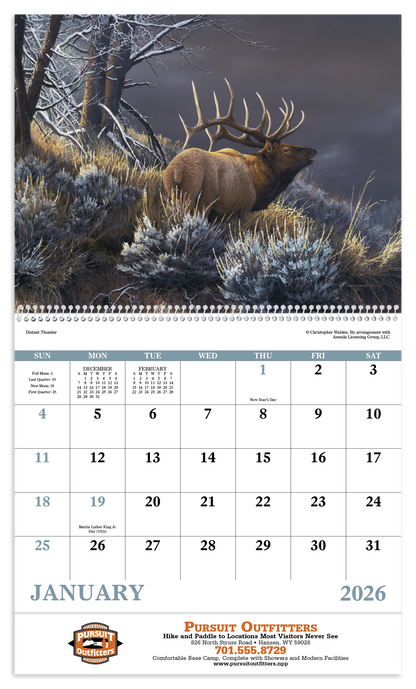 Good Value Wildlife Canvas  Spiral Calendar-7038