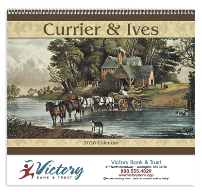 Good Value Currier  Ives  Spiral Calendar-7041