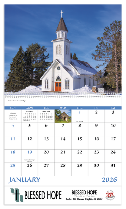Good Value Scenic Churches  Spiral Calendar-7045