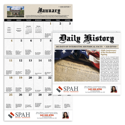 Good Value Daily History Spiral Calendar-7052
